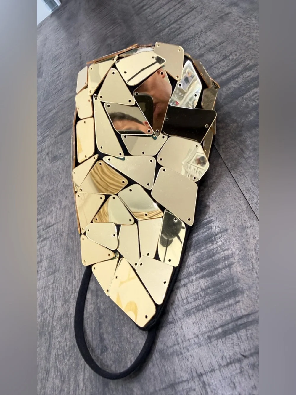 Gold Sequin Decorative Face Mask - Men Accessories
